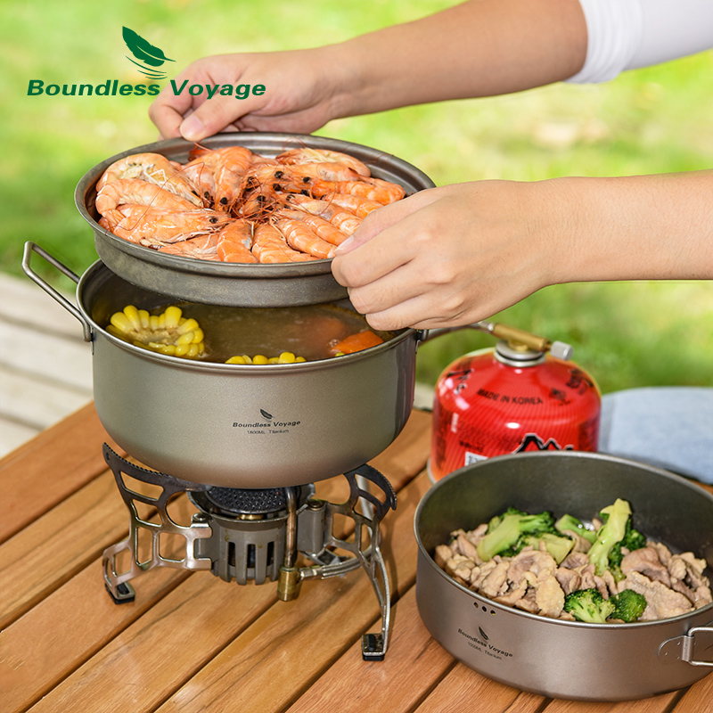 Camping Cooking Pan Set - Olla de vapor de titanio Boundless