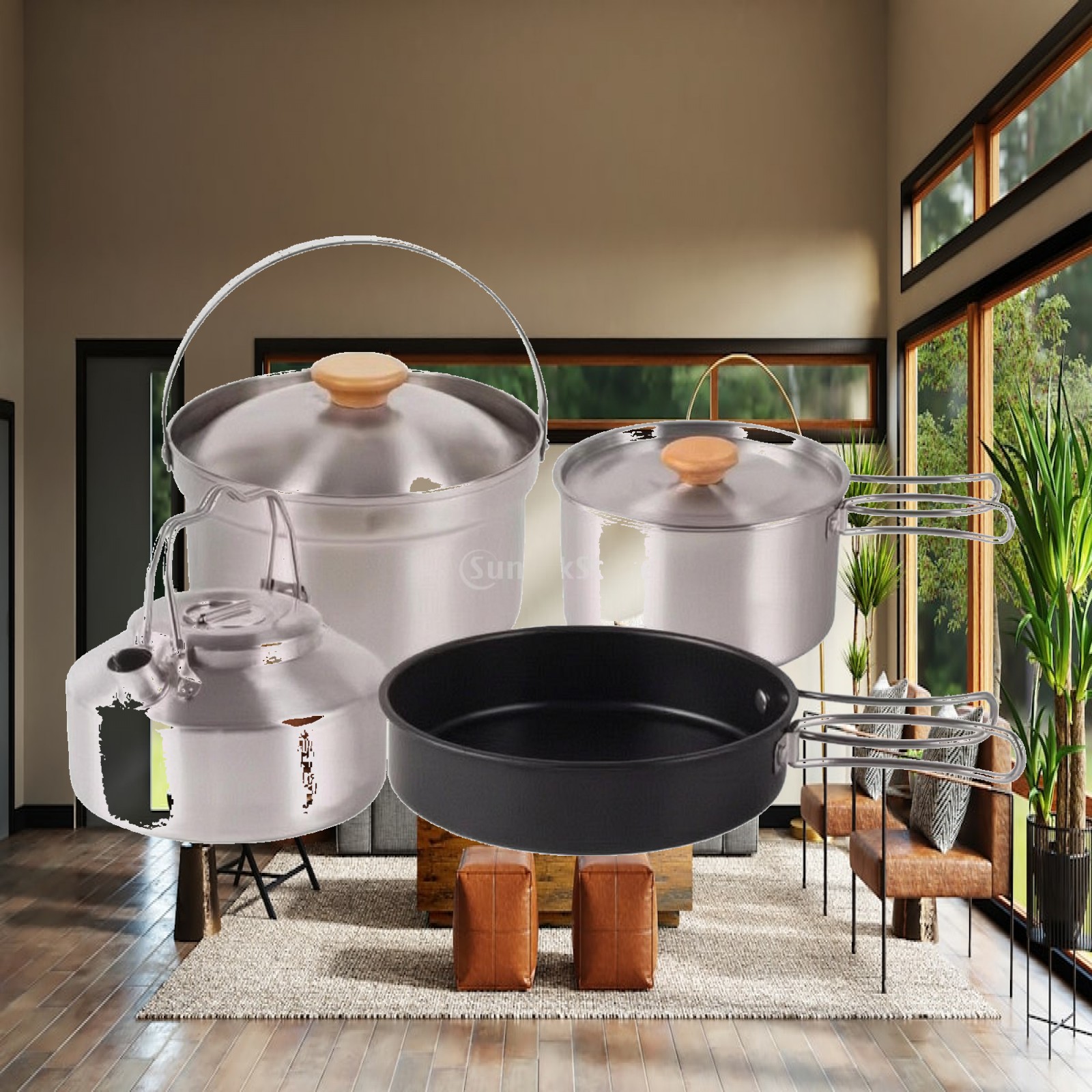 Camping Cooking Mess Kit - Juego de Cocina de Acero Inoxidable