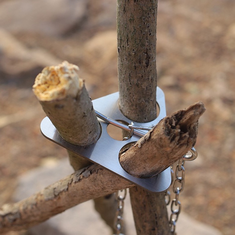 Camping Cooking Gear - Trípode de Acero Inoxidable para Camping,