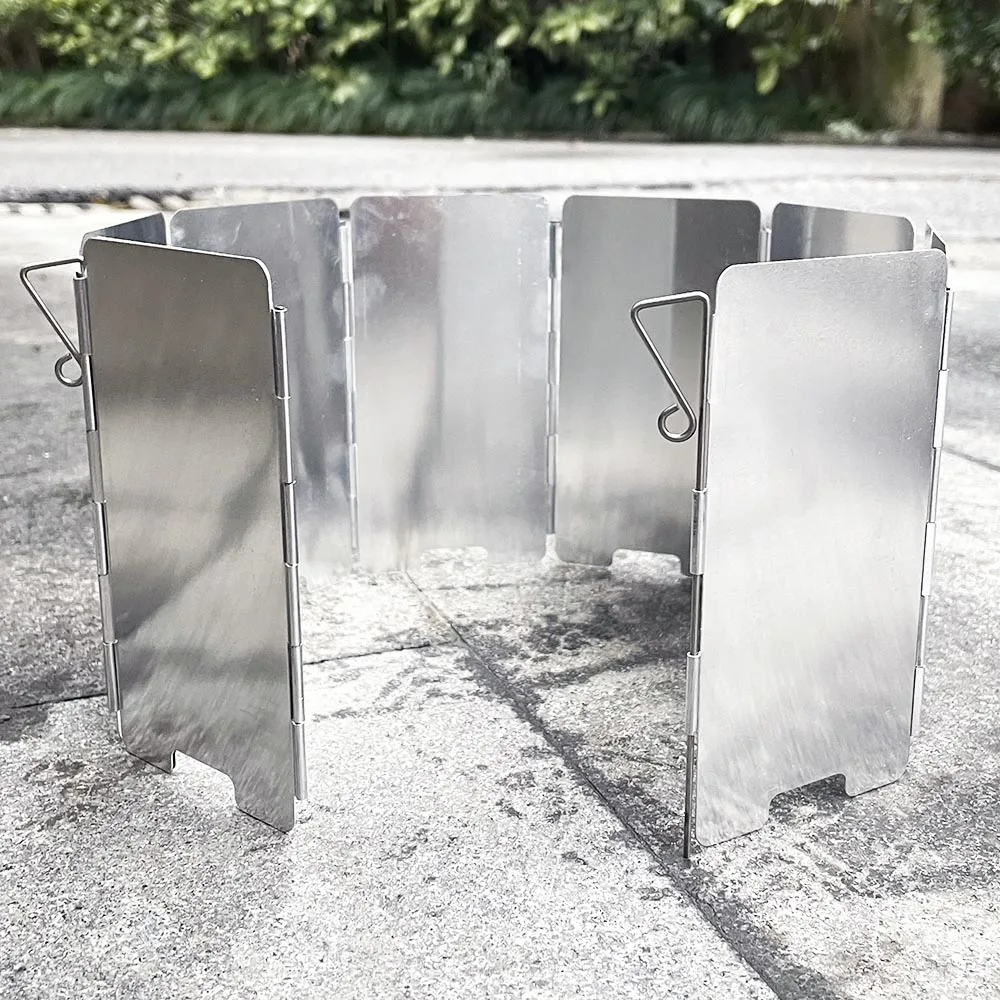 Camping Cooking Plate - Parabrisas de estufa de Gas plegable,