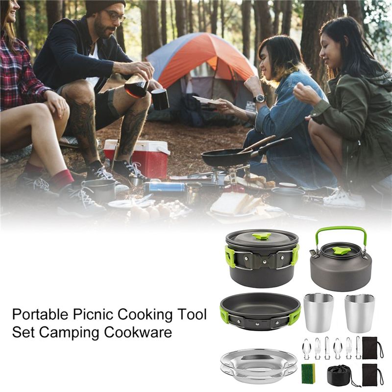 【COMPADORES】Utensilios de coci - Camping Cooking Pan Set reseña y precio