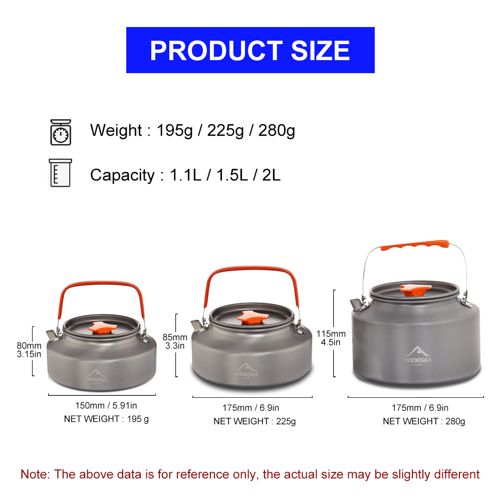 Wideea-hervidor de agua para a - Camping Cooking Gear reseña y precio