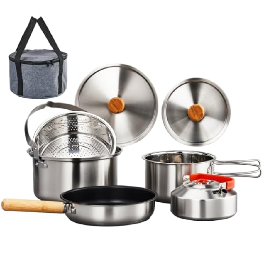 Juego de Utensilios de Cocina  - Nesting Camping Cooking Set reseña y precio