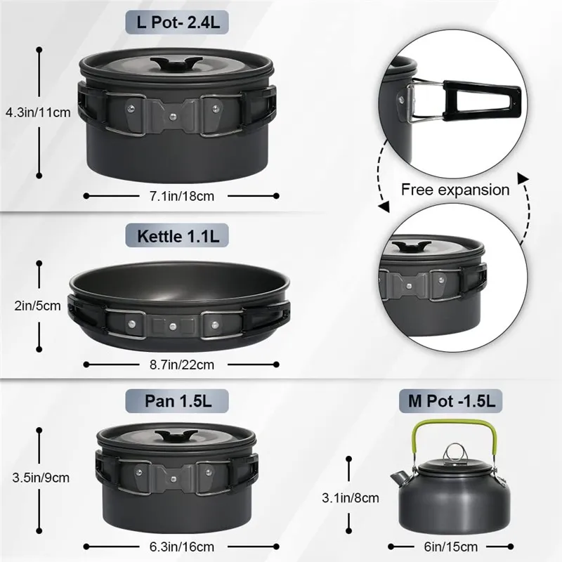 Juego de utensilios de cocina  - Nesting Camping Cooking Set reseña y precio