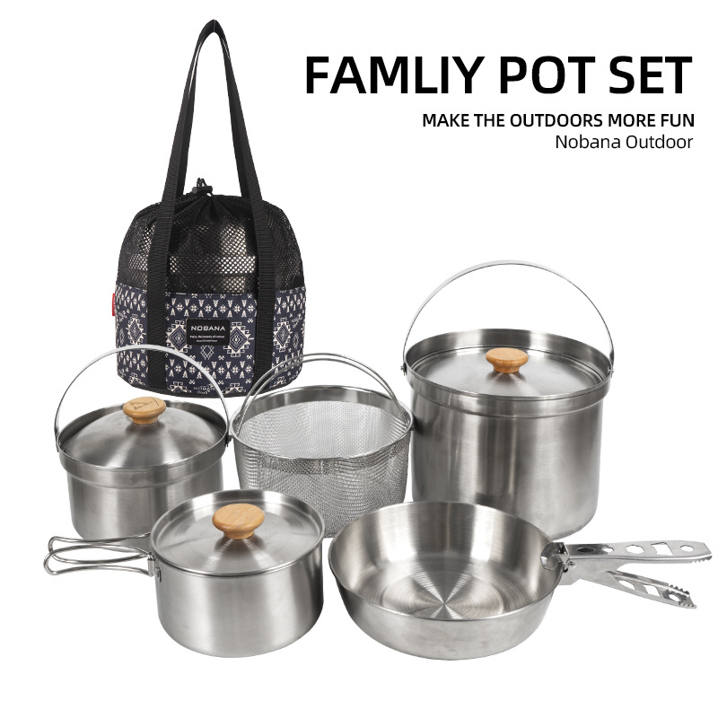 NOBANA, el más nuevo juego de  - Camping Cooking Pan Set reseña y precio