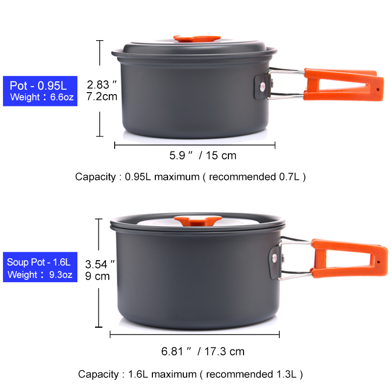 Widesea-Juego de utensilios de - Camping Cooking Pan Set reseña y precio