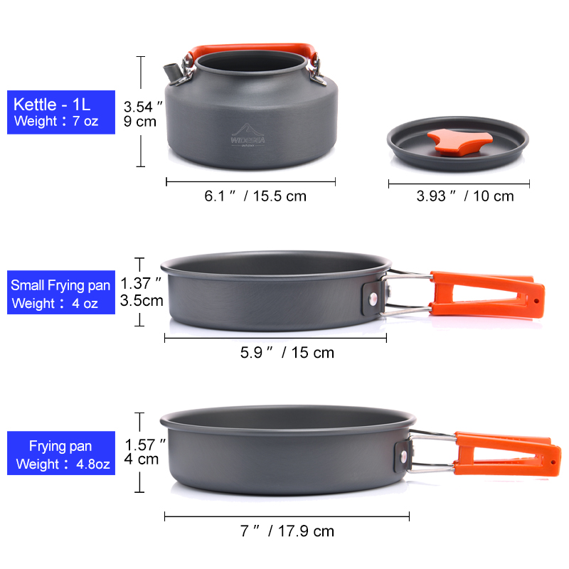 Widesea-Juego de utensilios de - Camping Cooking Pan Set reseña y precio