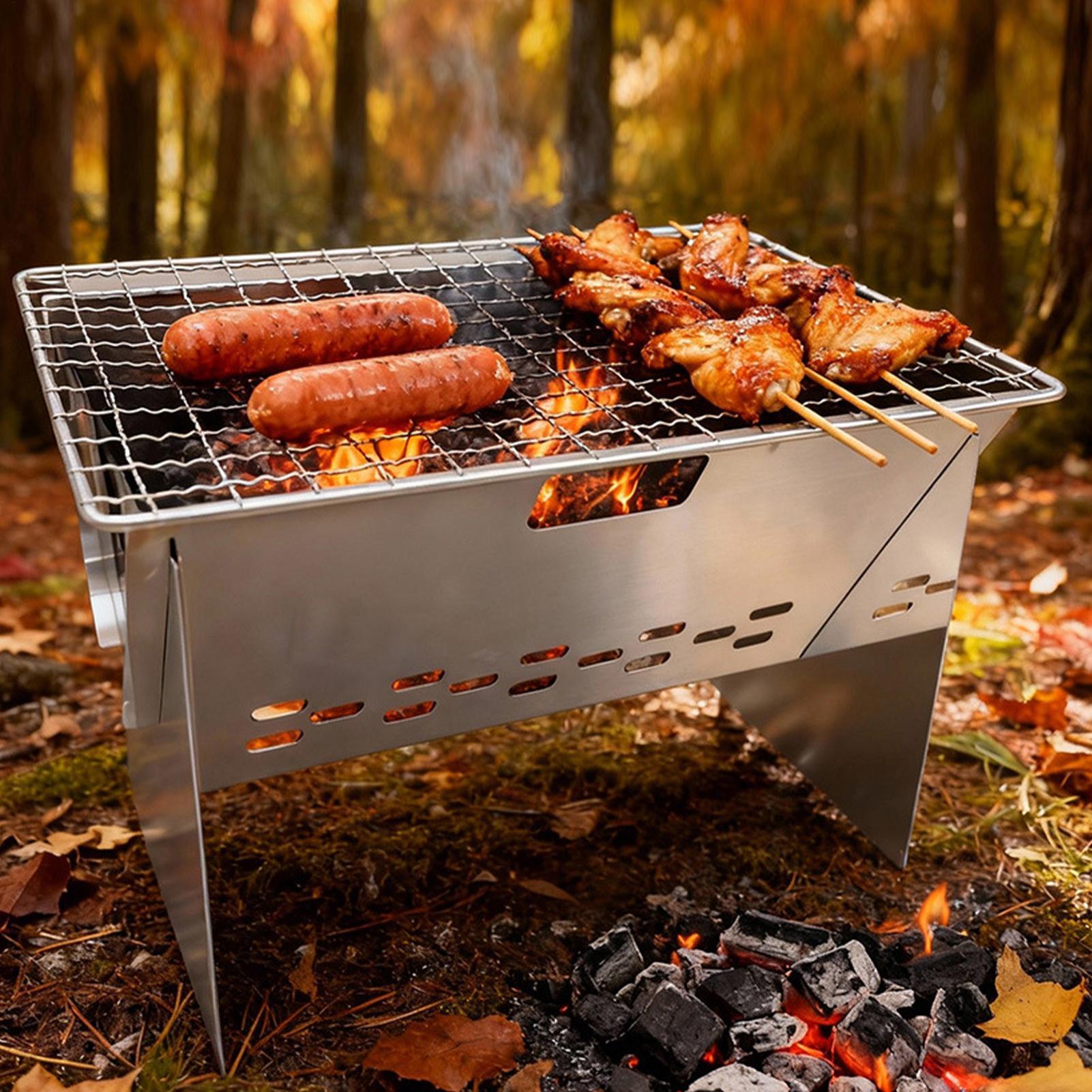 Parrilla de carbón de acero in - Camping Cooking Fire Stove reseña y precio