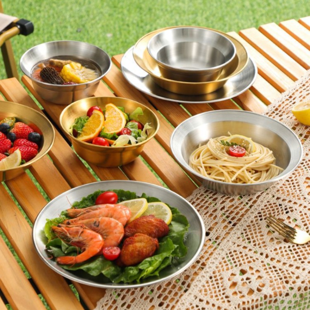 Juego de cubiertos de acero in - Camping Cooking Plate reseña y precio