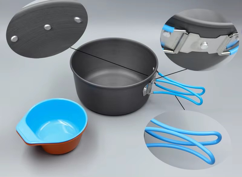 Utensilios de cocina para acam - Camping Cooking Pan Set reseña y precio