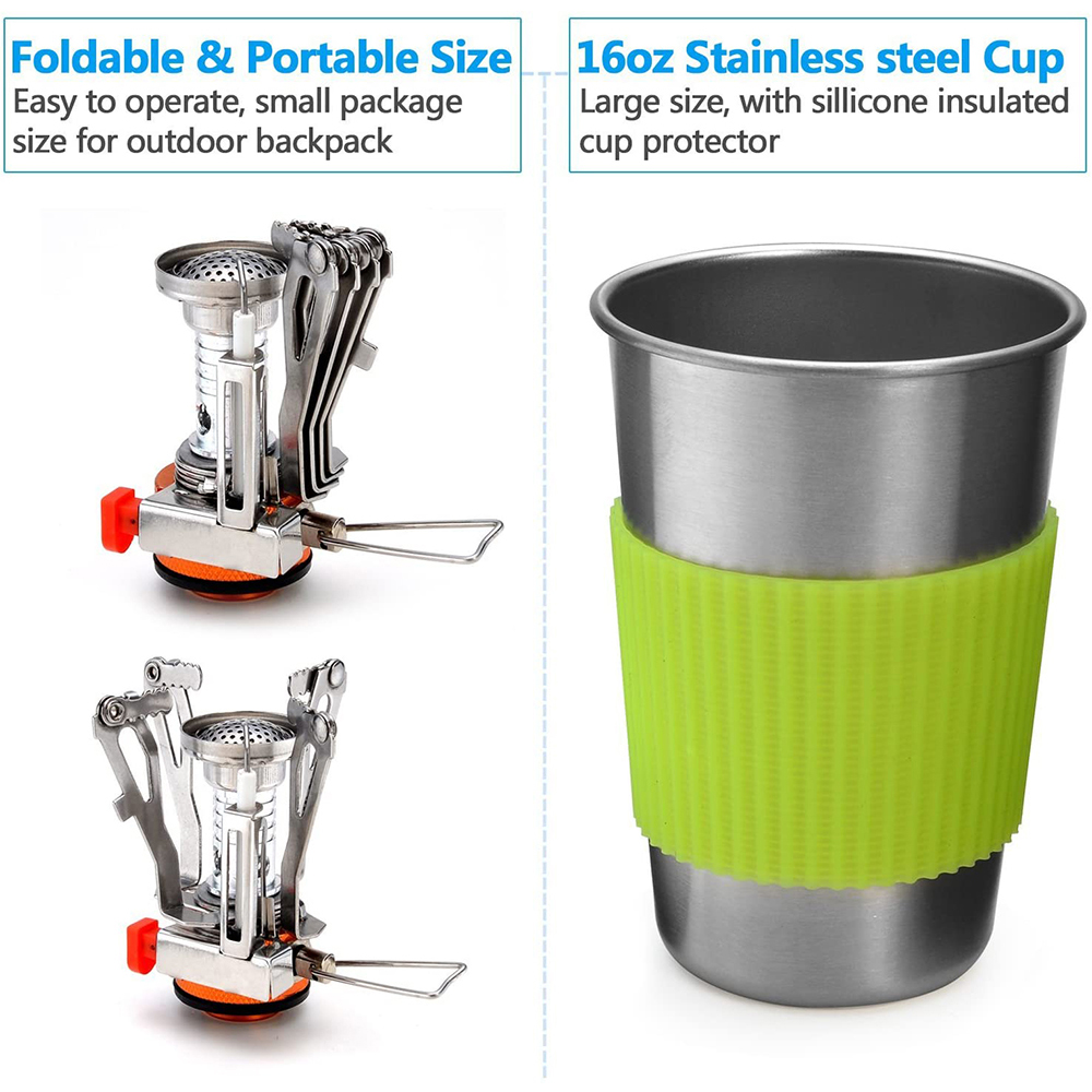 Kit de utensilios de cocina pa - Camping Cooking Pan Set reseña y precio
