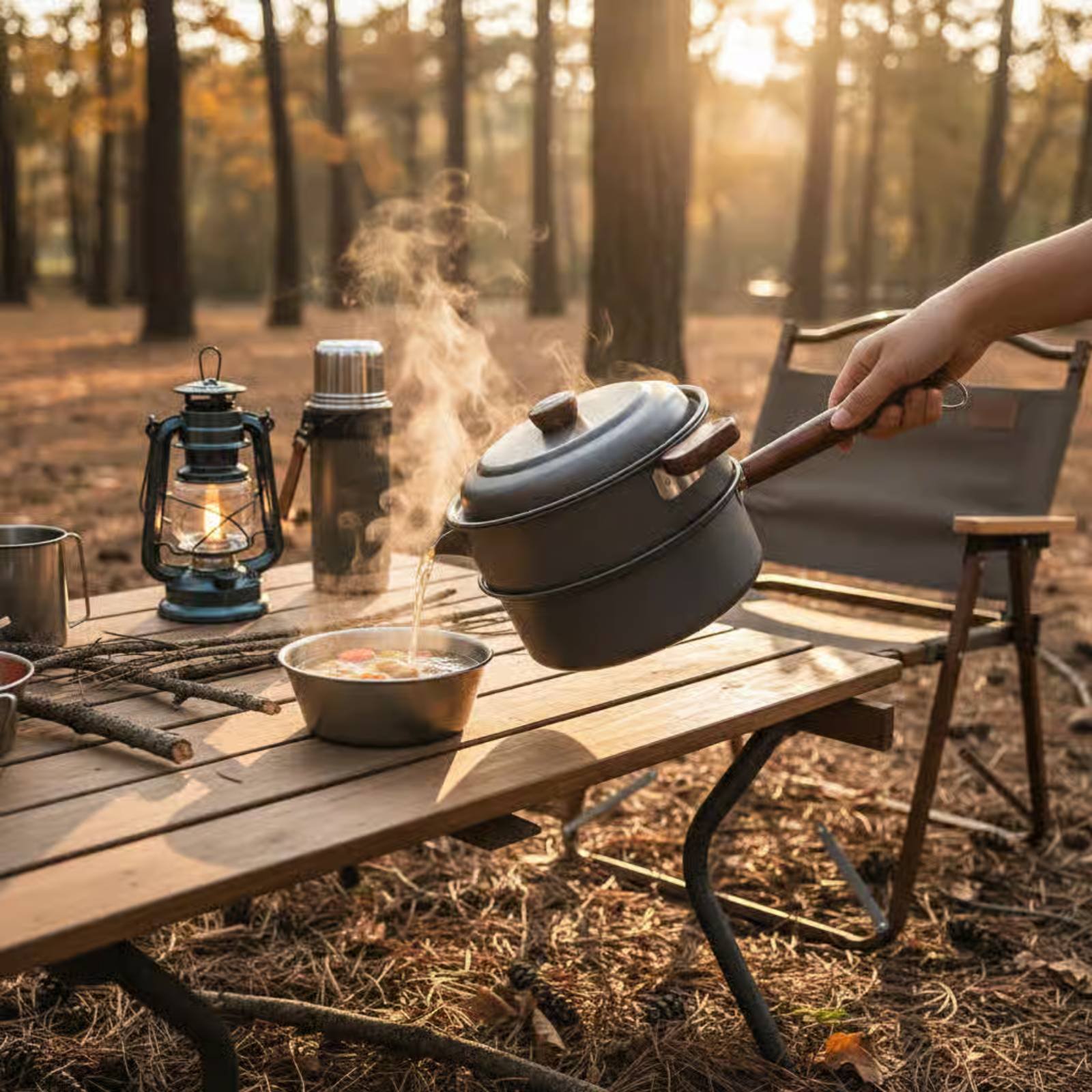 Olla de Cocina para Exteriores - Nesting Camping Cooking Set reseña y precio